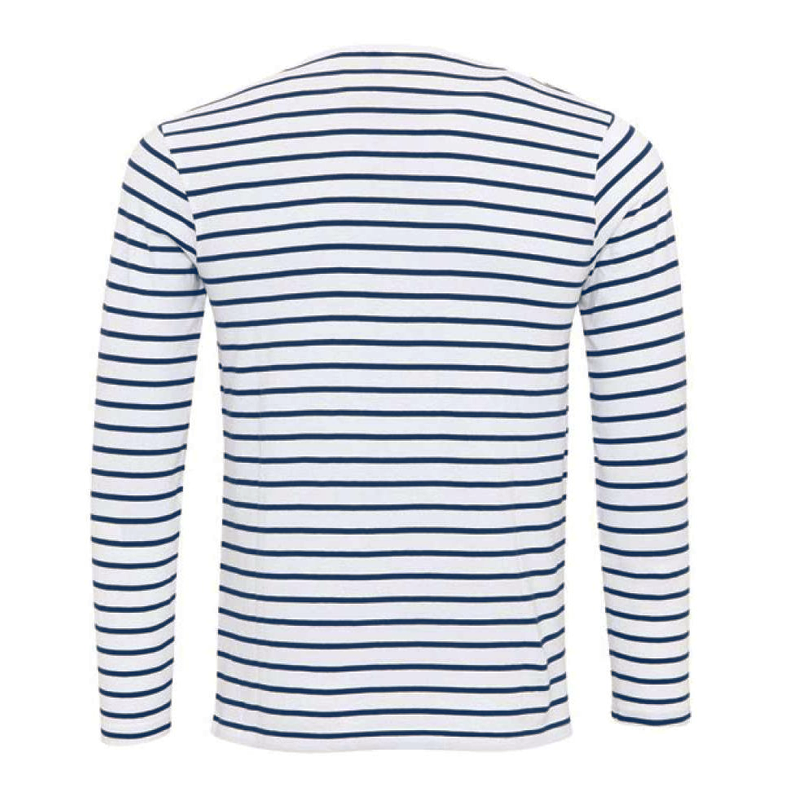 Gestreiftes Henley-Shirt mit langen Ärmeln – Dorian