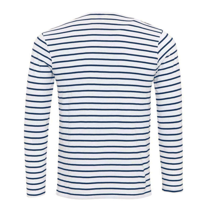Gestreiftes Henley-Shirt mit langen Ärmeln – Dorian