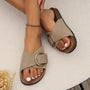 Sommerliche Damen Kork-Sandalen mit Schnalle – Karla