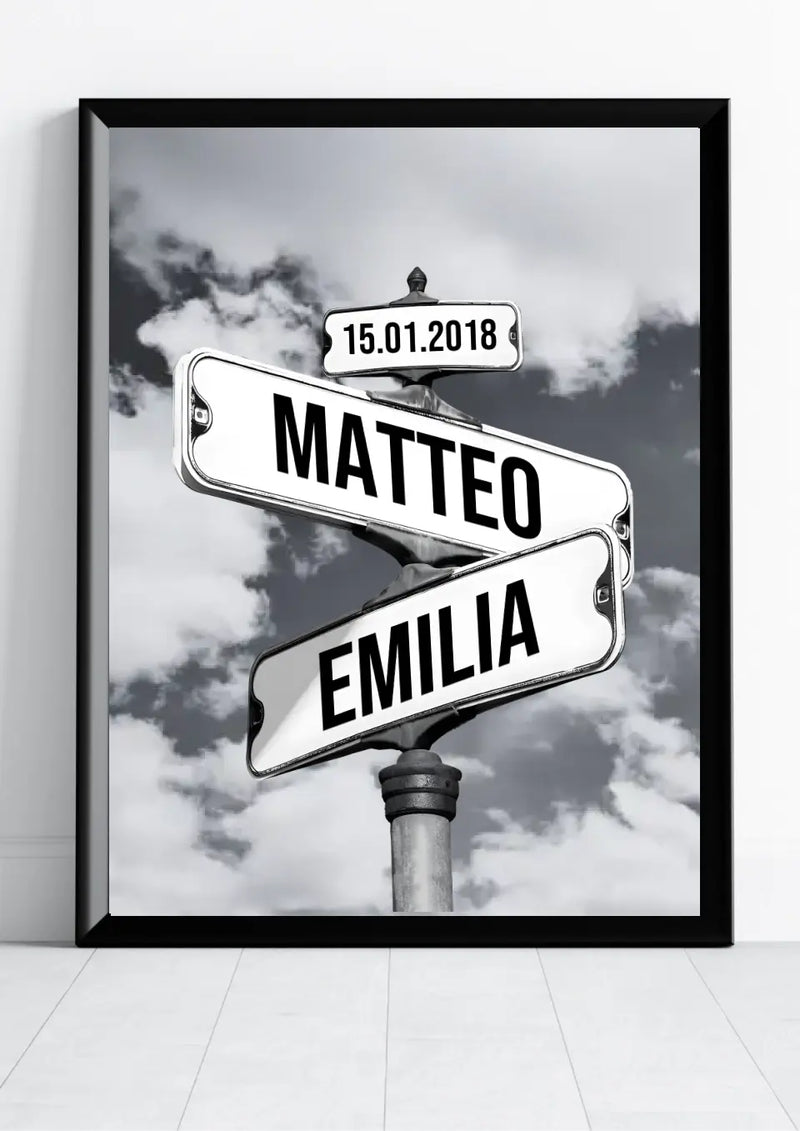 Straßenschilder Poster für Paare