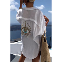 Leinen Damenbluse mit Knopfleiste – Marise