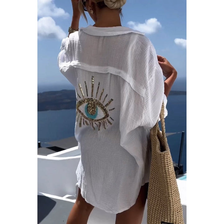 Leinen Damenbluse mit Knopfleiste – Marise