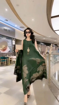 Maxikleid mit geradem Schnitt und langen Ärmeln – Yara