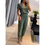 Trendiger Damen Jumpsuit mit Kurzarm & weitem Bein – Alina