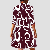 Minikleid mit langen Ärmeln & Rundhalsausschnitt – Elanora