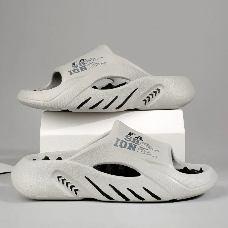 Graue Unisex-Sandalen, rutschfest, atmungsaktiv, ideal für Sommer, Freizeit, Strand.