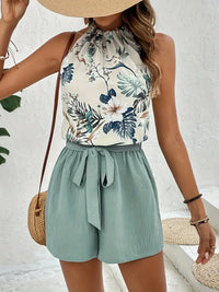 Zweiteiliges Freizeit-Set Damen mit Tropenmuster – Leona