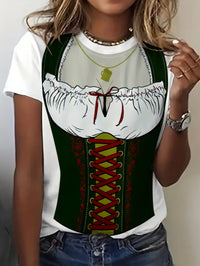 Damen Kurzarm T-Shirt im Dirndl-Look – Anna Oktoberfest 2025