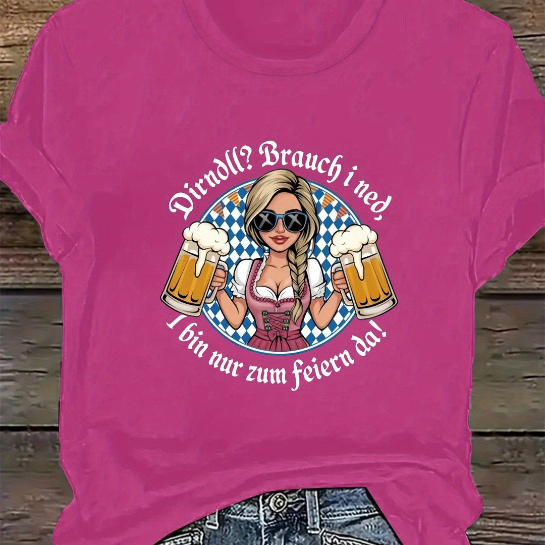 Damen Plus Size Kurzarm T-Shirt – Liesl Oktoberfest 2025