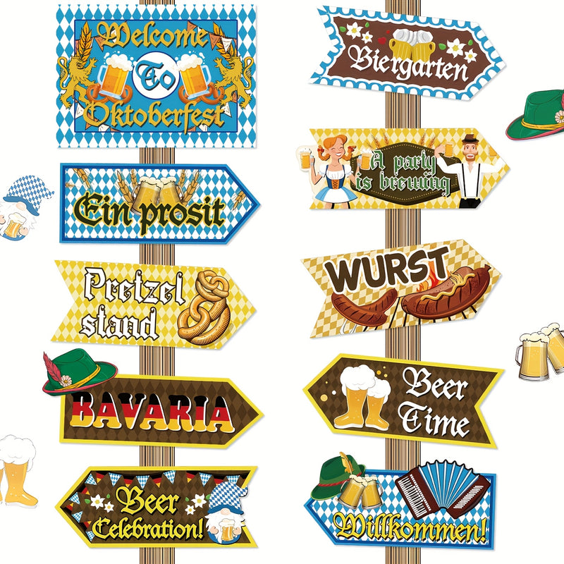 Oktoberfest Party-Dekoschilder 3 Sets (je 10 Stück) – WiesnSchilderSet Oktoberfest 2025