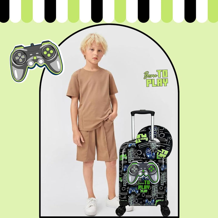 Kinder-Kabinengepäck-Set aus Hartschale mit Spinner-Rollen – Game Day