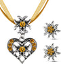 Edelweiß Schmuckset mit Herzanhänger – AlpenGlück Oktoberfest 2025