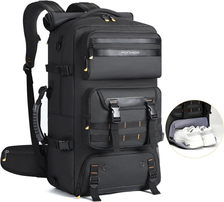 50L Flugbereiter Konvertierbarer Reiserucksack mit Schuhfach & USB-Anschluss