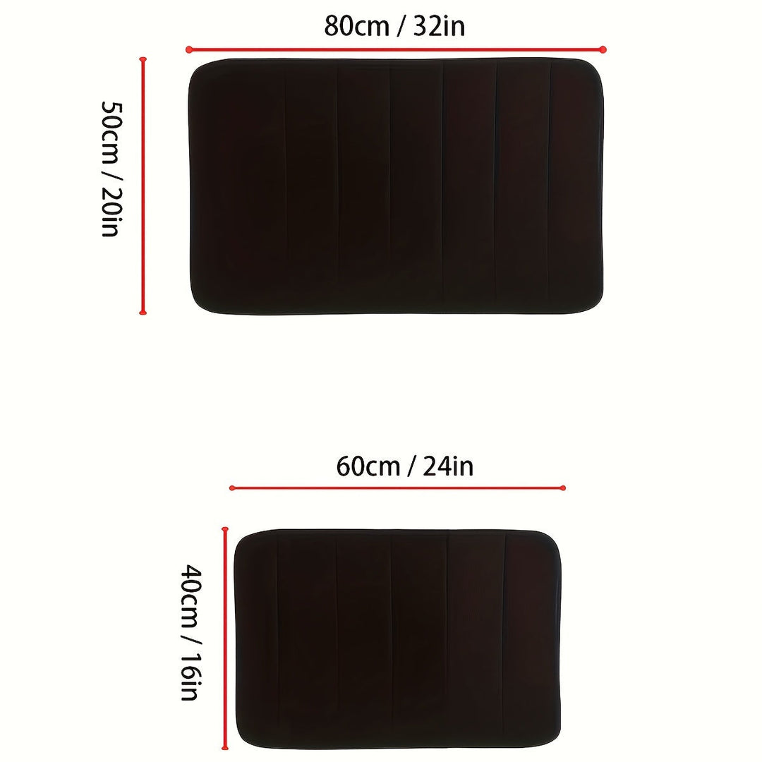 Schwarze, rechteckige Hundematte, 80x50cm und 60x40cm, waschbar, rutschfest, Haustierbett.