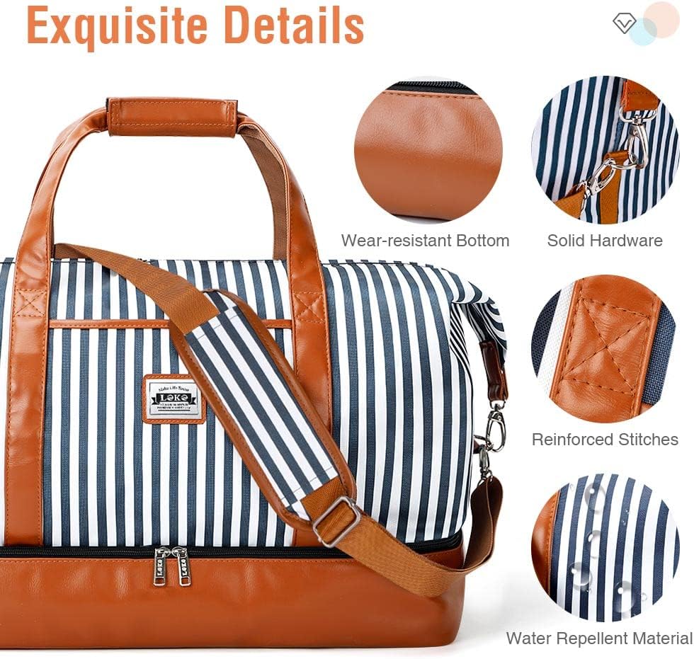 50L Wasserdichte Wochenend-Duffeltasche mit Kulturbeutel- und Schuhfächern