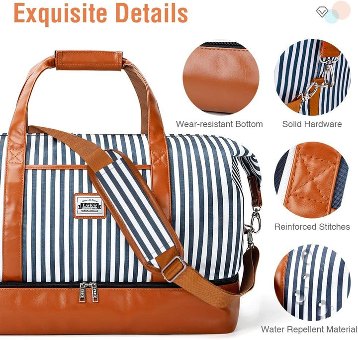 50L Wasserdichte Wochenend-Duffeltasche mit Kulturbeutel- und Schuhfächern