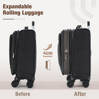 Ausziehbares Handgepäck für unter dem Sitz mit Spinner-Rollen und Laptopfach