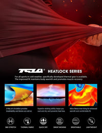 TSLA Heatlock Thermohemd, rot, atmungsaktiv, schnelltrocknend, ideal für kaltes Wetter.