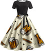 Bierkrug-&-Brezn-Kleid mit Taillenband – Anna Oktoberfest 2025