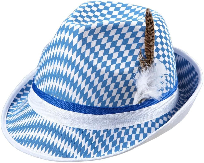 Trachtenhut im Rautenmuster mit Feder – BayernStyle Oktoberfest 2025