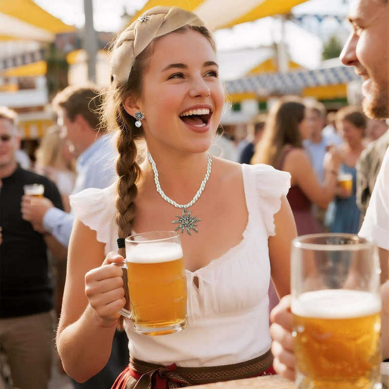 Edelweiß Schmuckset mit Perlen – TrachtenZauber Oktoberfest 2025