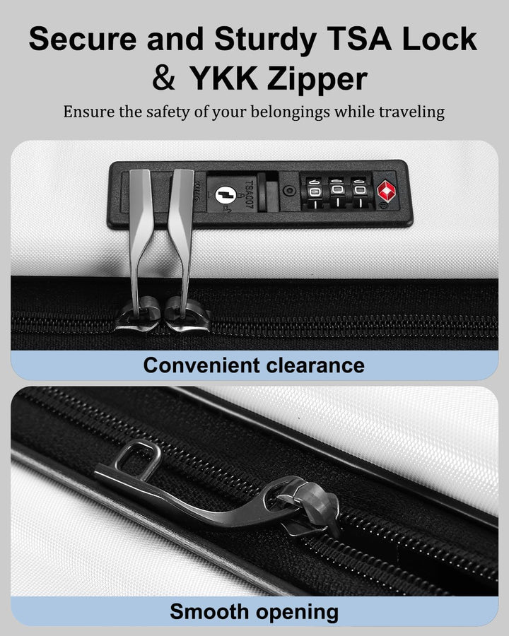 Erweiterbarer Hartschalenkoffer mit Frontfach und TSA-Schloss