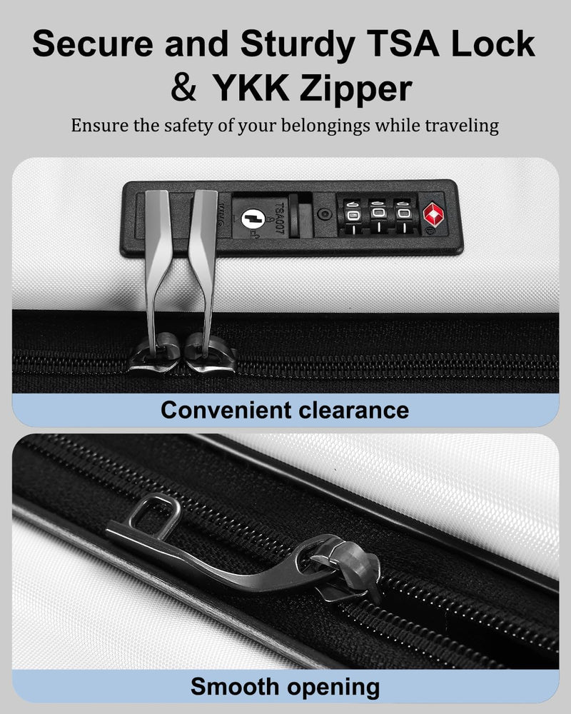 Erweiterbarer Hartschalenkoffer mit Frontfach und TSA-Schloss