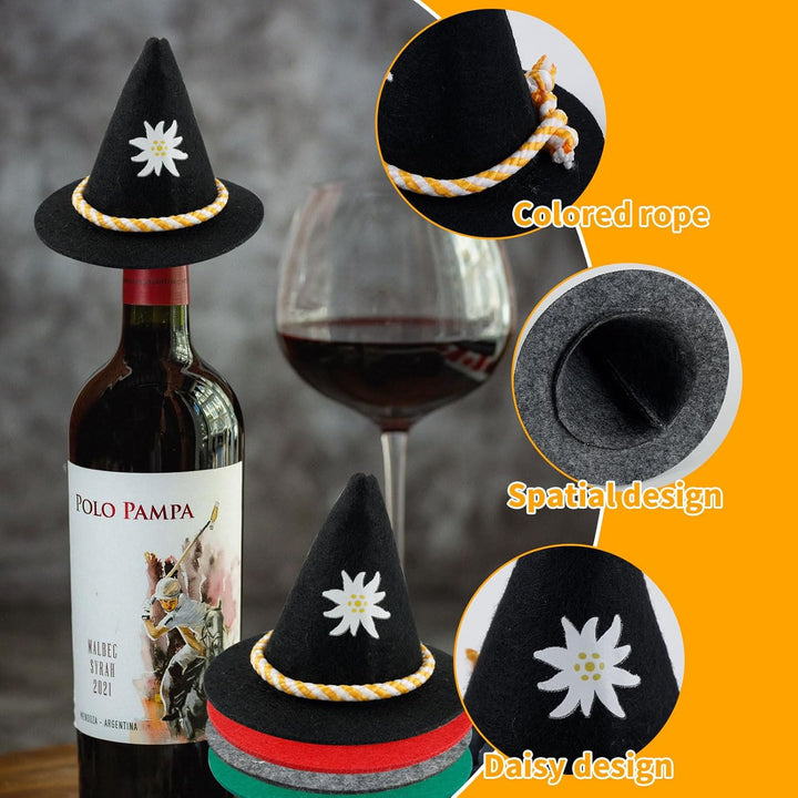 Mini-Trachtenhüte aus Filz im 12er-Set bunt – EdelweißGaudi Oktoberfest 2025