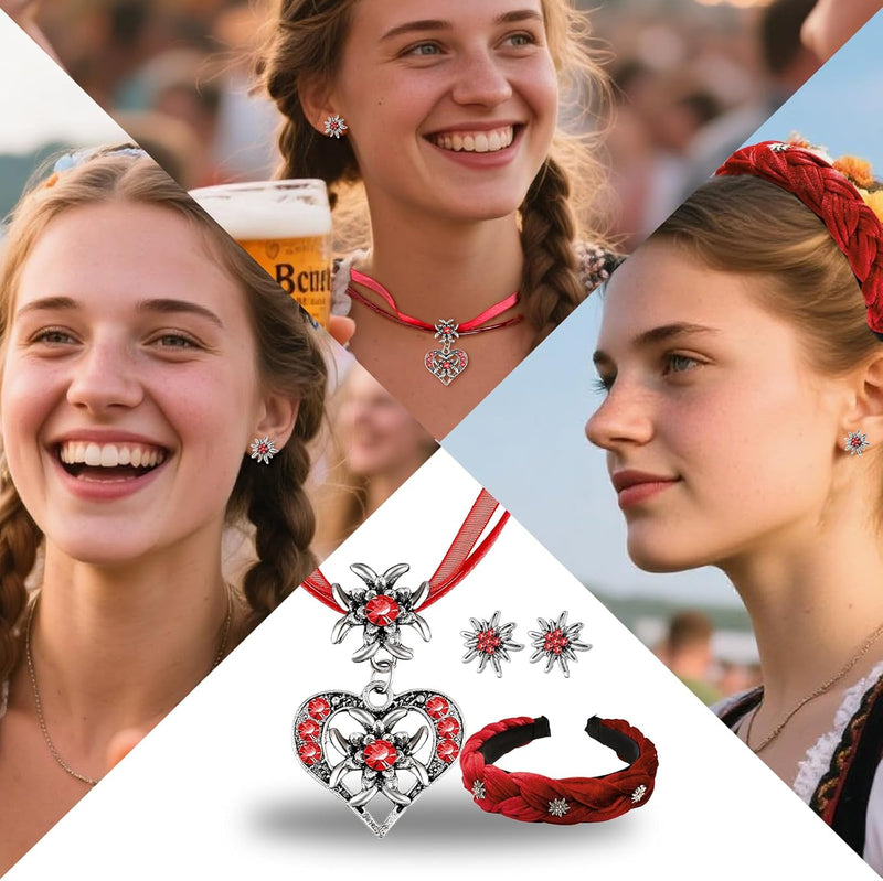 Edelweiß Schmuckset mit Perlen – TrachtenZauber Oktoberfest 2025