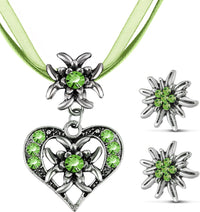 Edelweiß Schmuckset mit Herzanhänger – AlpenFrische Oktoberfest 2025