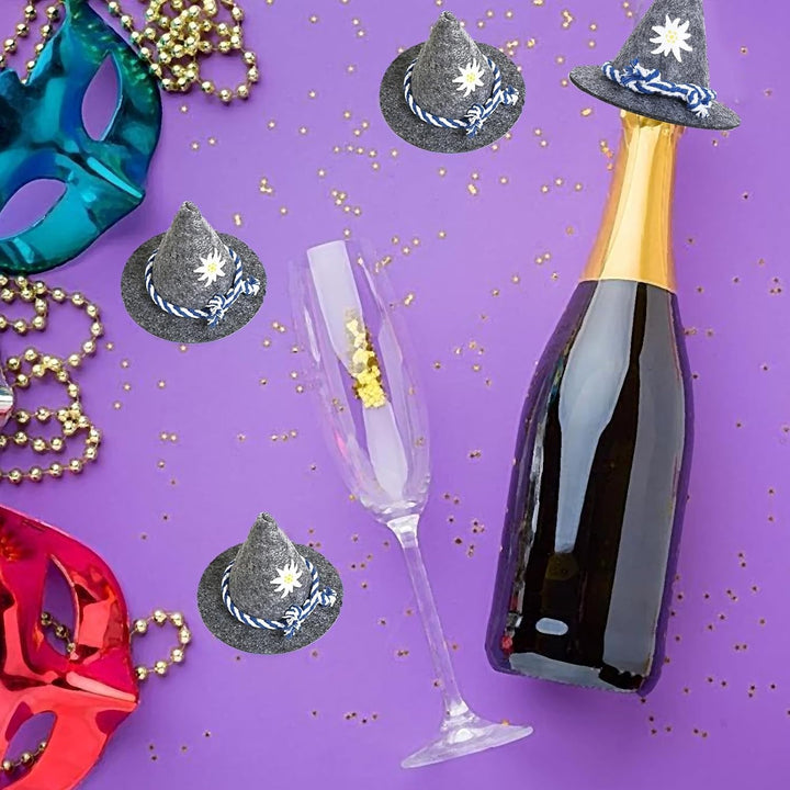 Mini-Trachtenhüte aus Filz im 12er-Set – EdelweißMini Oktoberfest 2025