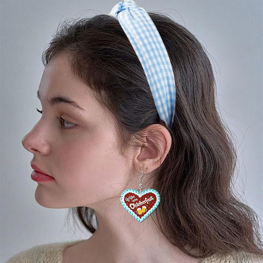 Karierter Haarreif & Lebkuchenherz-Ohrringe – BavariaCharme Oktoberfest 2025