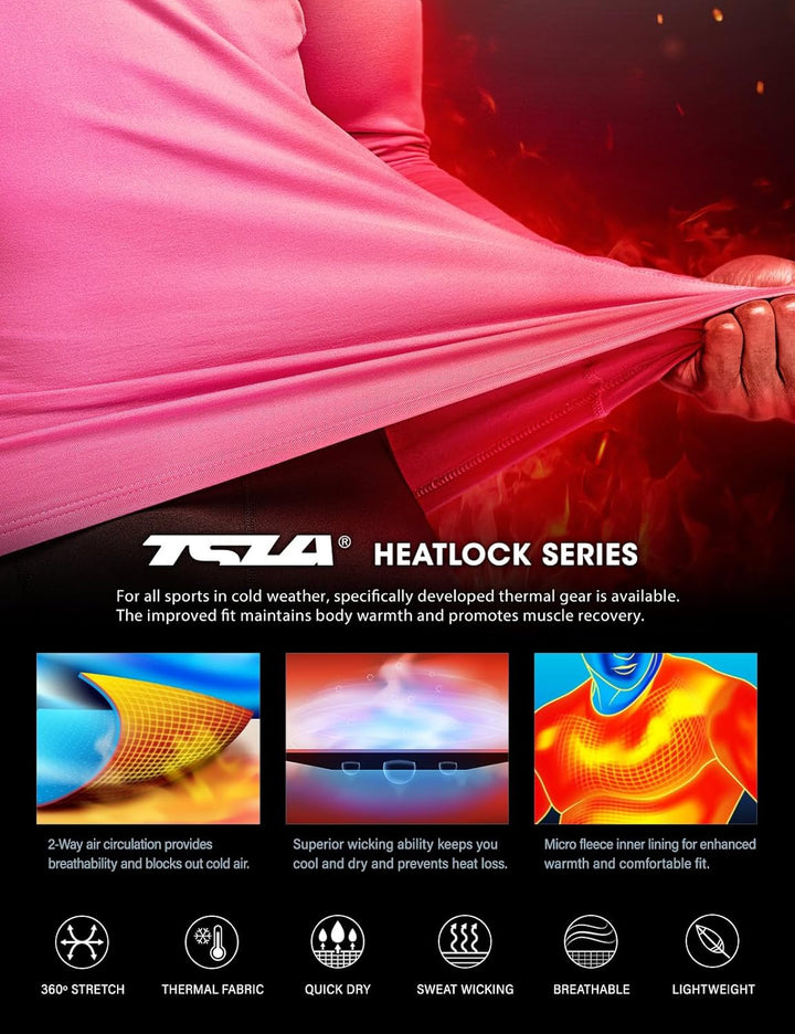 Pink Thermoshirt für Sport, atmungsaktiv, schnelltrocknend, Wärmeisolierung, 360° Stretch.
