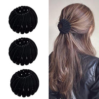 Schwarze Haarspange aus Samt, 3er-Set, für elegantes Haarstyling, Damen Accessoire.