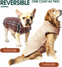 Wendbarer Hundemantel, kariert und beige, für kleine und große Hunde, warm und stilvoll.