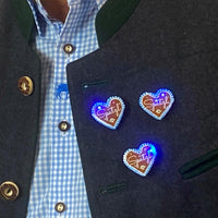 LED Lebkuchenherz Pins (4er-Set) – HerzGaudi Oktoberfest 2025