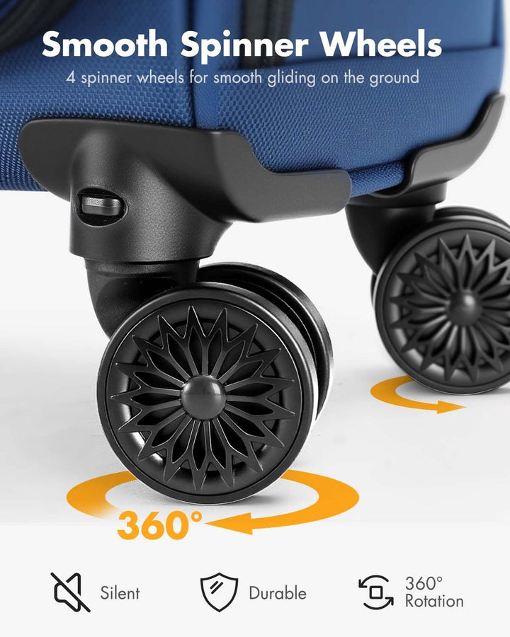 Fluggesellschaft-zugelassenes Unter-Sitz-Handgepäck mit Spinner-Rädern und Laptopfach
