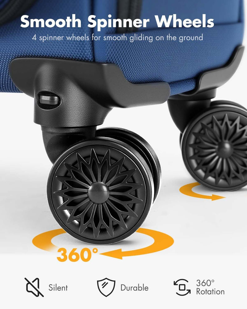 Fluggesellschaft-zugelassenes Unter-Sitz-Handgepäck mit Spinner-Rädern und Laptopfach