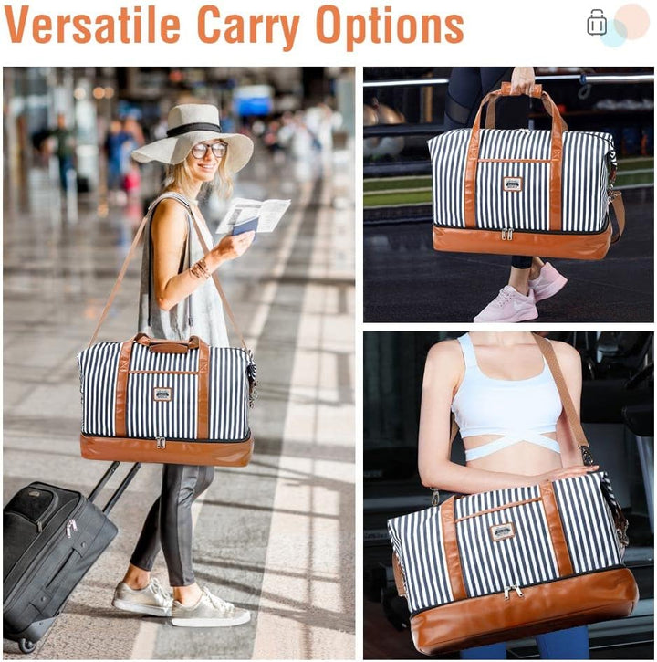 50L Wasserdichte Wochenend-Duffeltasche mit Kulturbeutel- und Schuhfächern