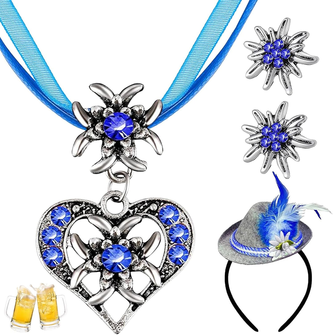 Edelweiß Schmuckset mit Perlen – TrachtenZauber Oktoberfest 2025