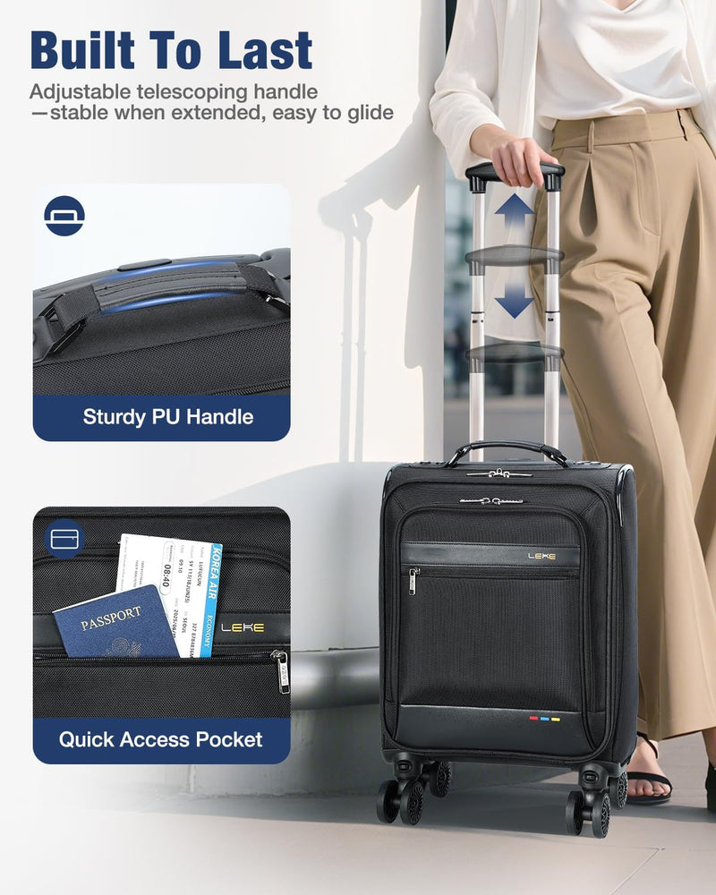 Weicher ausziehbarer Handgepäckkoffer mit Rollen – Leicht & Fluggesellschaftszugelassen