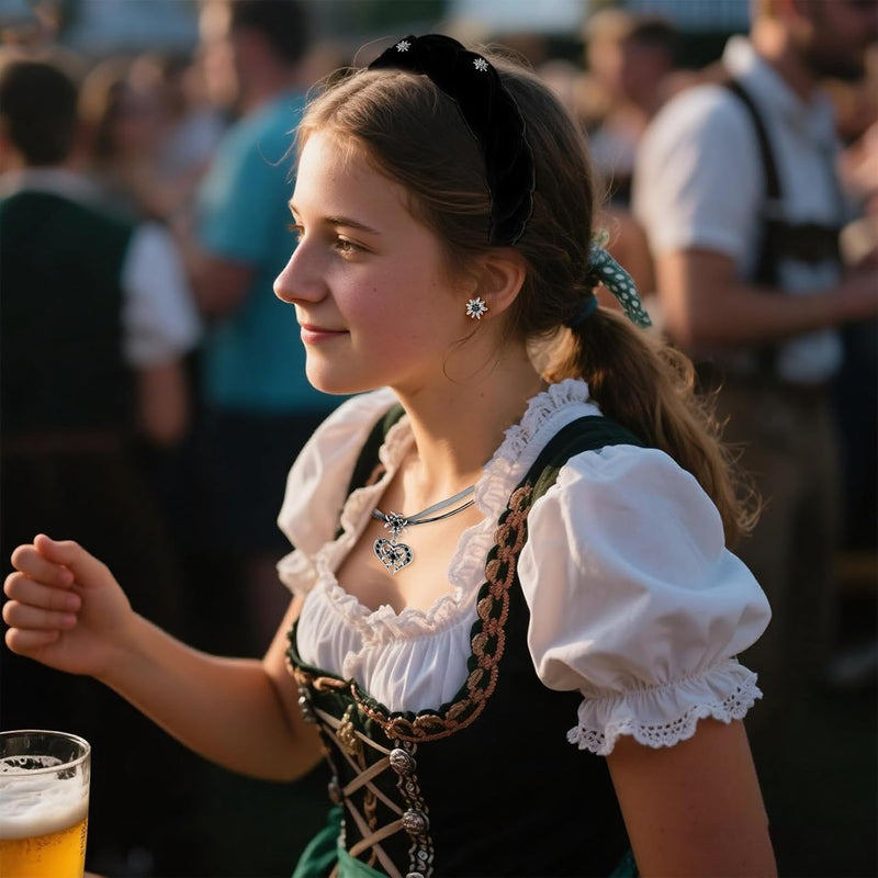 Edelweiß Schmuckset mit Perlen – TrachtenZauber Oktoberfest 2025