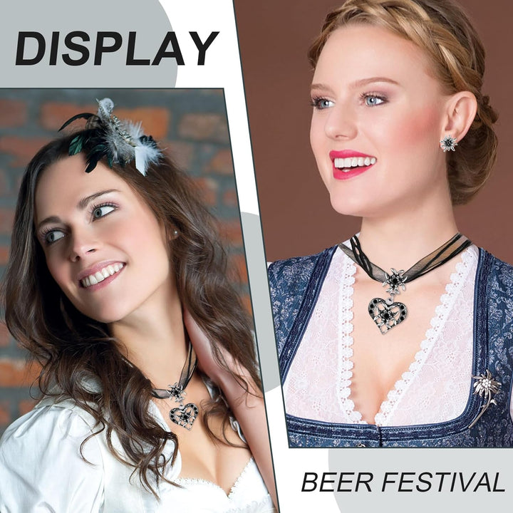 Edelweiß Schmuckset mit Herzanhänger – BergMystik Oktoberfest 2025