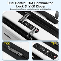 Erweiterbarer Hartschalenkoffer mit Frontfach und TSA-Schloss