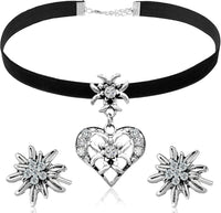 Edelweiß Schmuckset mit Herzanhänger – HerzGlanz Oktoberfest 2025