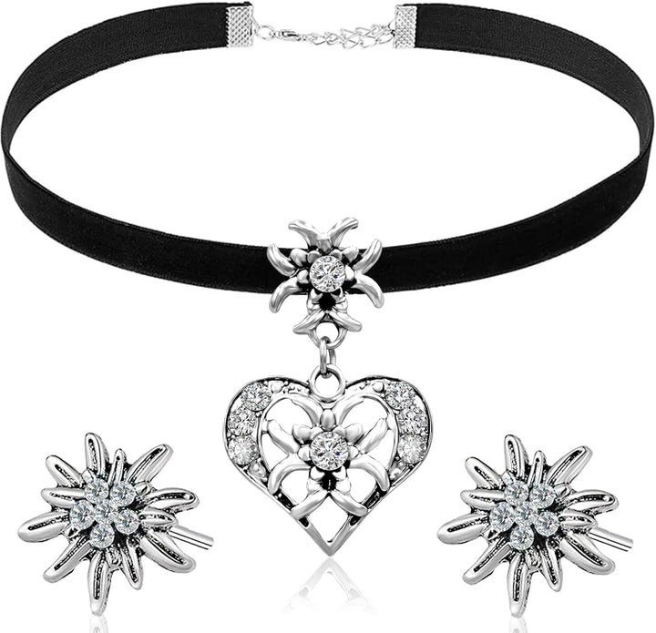 Edelweiß Schmuckset mit Herzanhänger – HerzGlanz Oktoberfest 2025