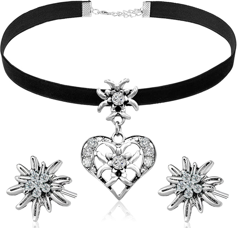 Edelweiß Schmuckset mit Herzanhänger – HerzGlanz Oktoberfest 2025