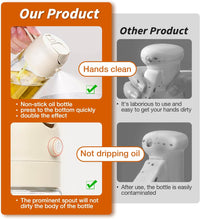 Ölspender aus Glas mit Anti-Tropf-Design, leicht zu reinigen, ideal für Küche und Kochen.