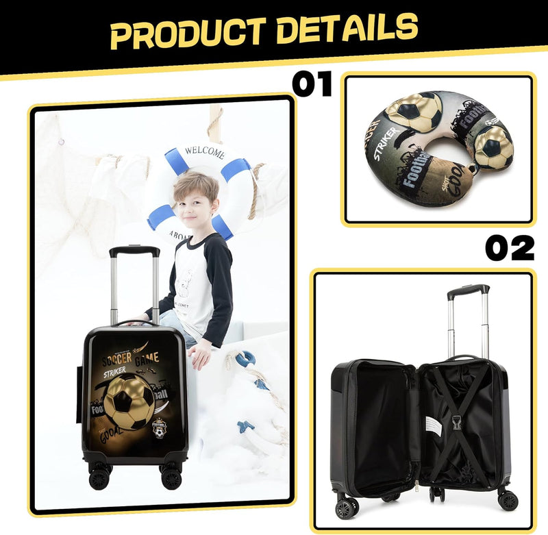 Kinder-Kabinengepäck-Set aus Hartschale mit Spinner-Rollen – Game Day