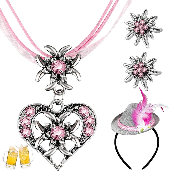 Edelweiß Schmuckset mit Perlen – TrachtenZauber Oktoberfest 2025